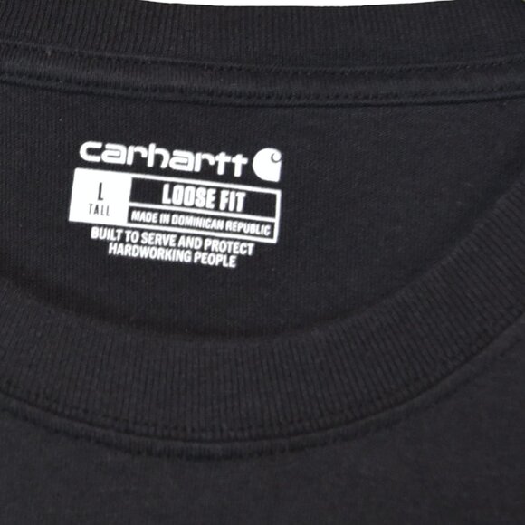 Carhartt Black Pocket T Shirt Workwear Streetwear Loose Fit Tall L Minor Flaw - Picture 3 of 8